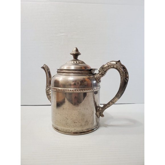 Antique Copper and Silverplate Teapot 1899 Patent - Picture 2 of 12
